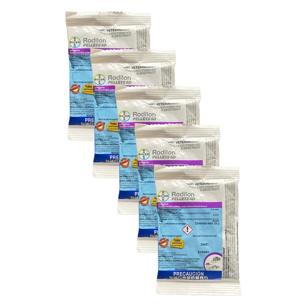 Pack 5 Rodilon Pellets 25 Gr. C/u