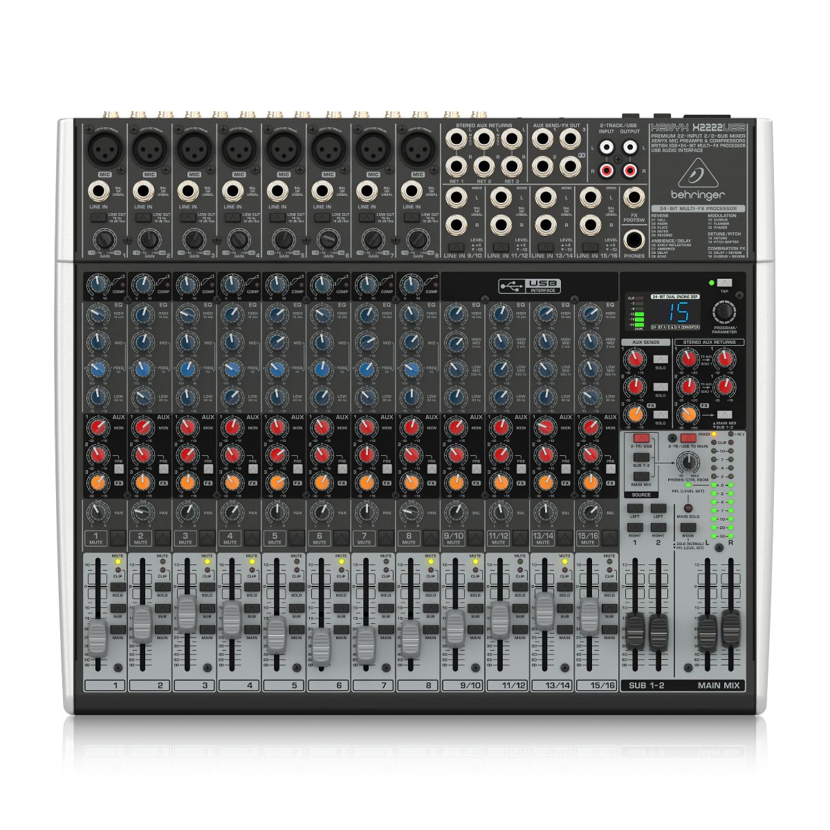 Mezclador Behringer Xenyx X2222usb 16 Canales efectos.