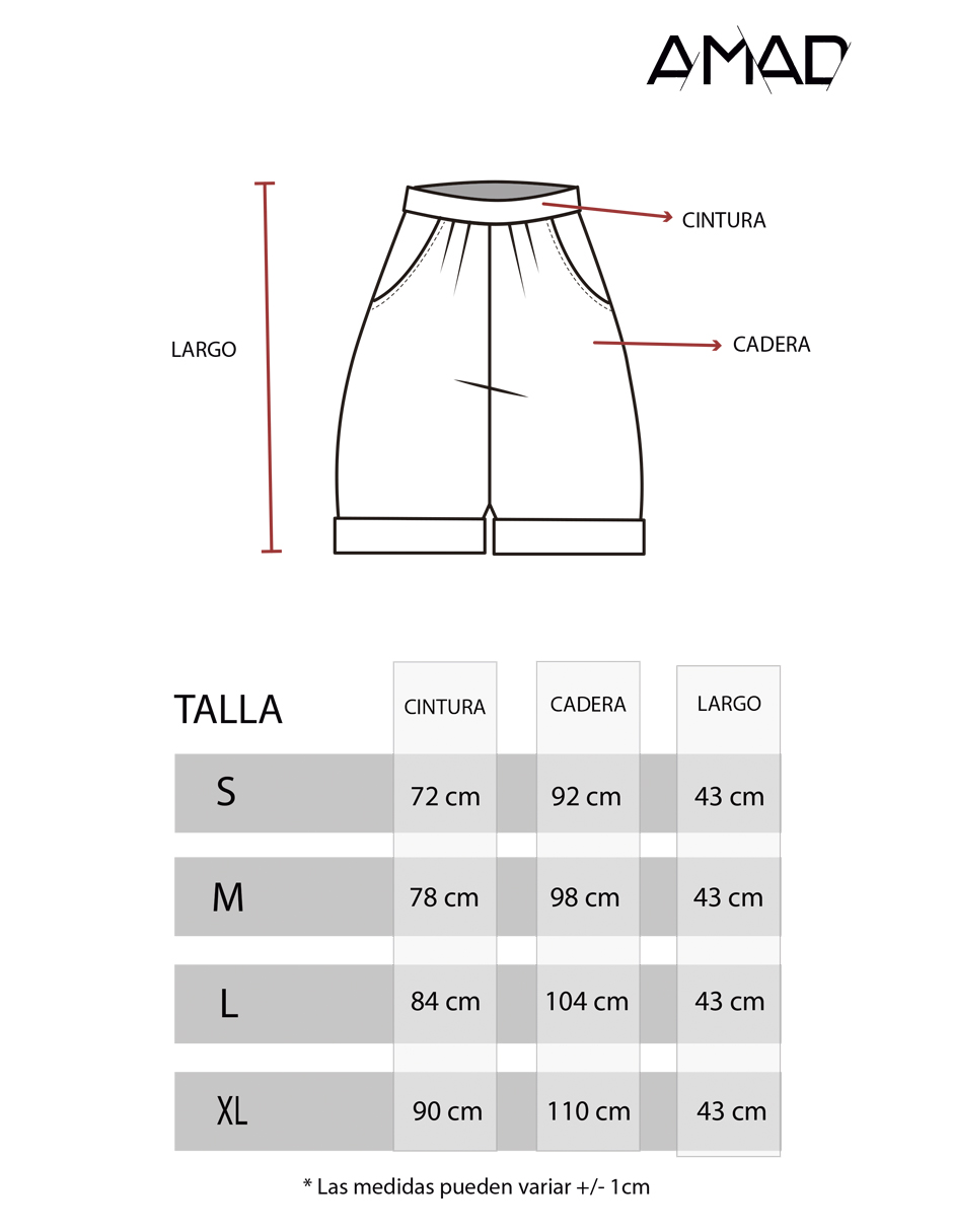 Short clásico con bolsillos AMAD para DAMA 