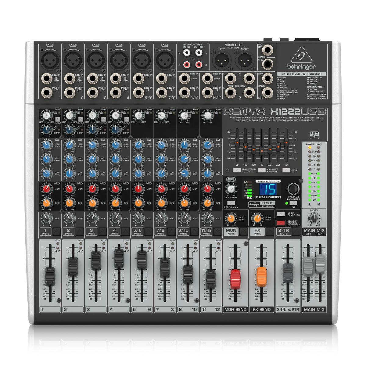Consola Behringer Xenyx X1222usb De Mezcla 12 Canales efecto.