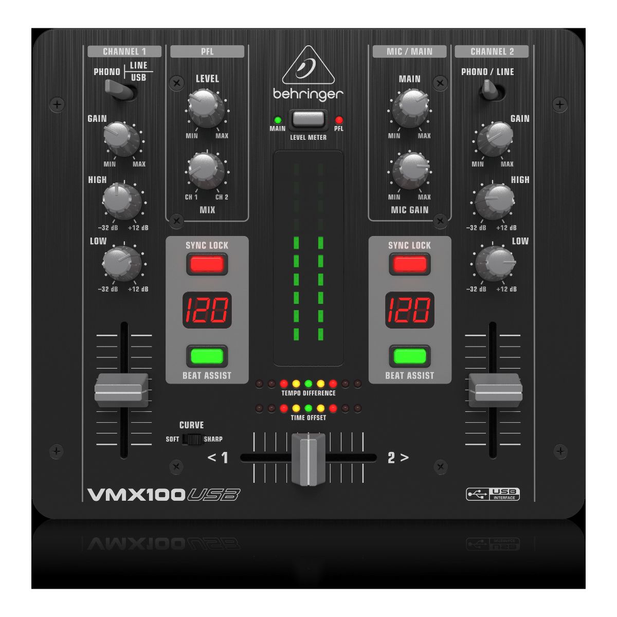 Mezcladora Dj Behringer Vmx100usb 2 Canales Profesional.