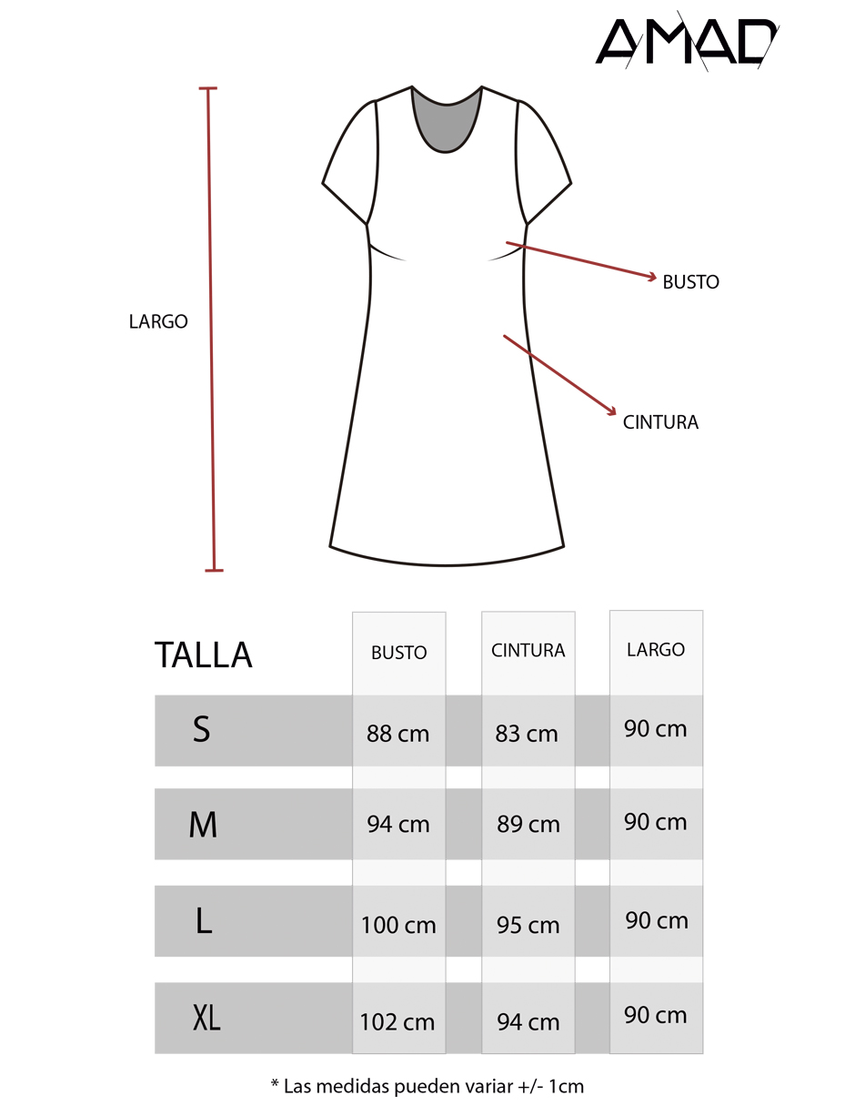 Vestido relajado arriba de la rodilla AMAD para dama 