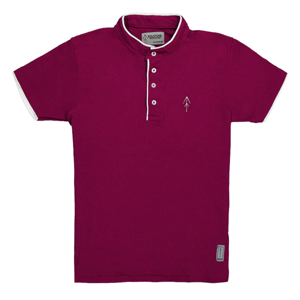 Playera Mao Slim Fit - Vino