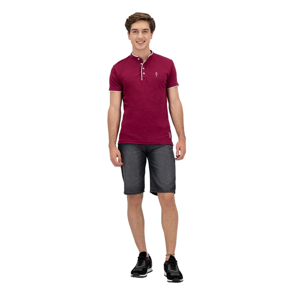 Playera Mao Slim Fit - Vino