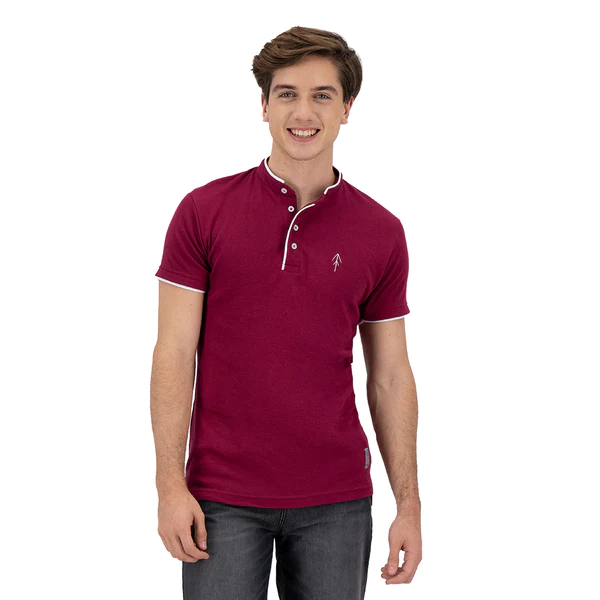 Playera Mao Slim Fit - Vino