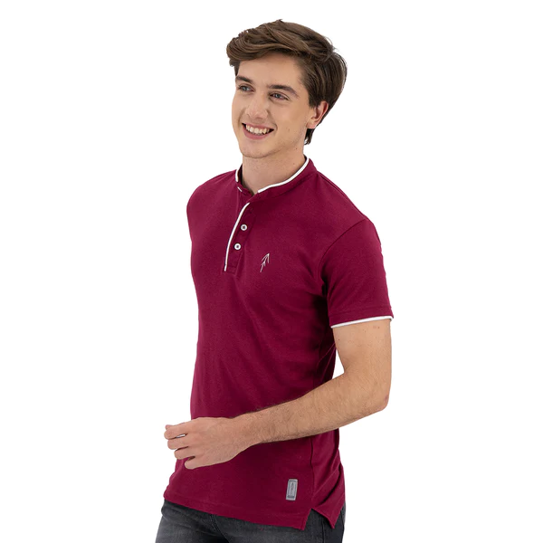 Playera Mao Slim Fit - Vino