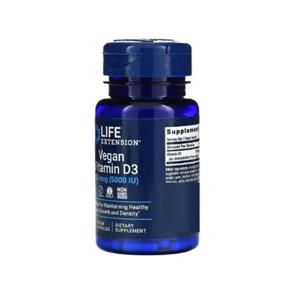 Vitamina D3 5000 IU  Life Extension 60 Caps Fortalece Huesos