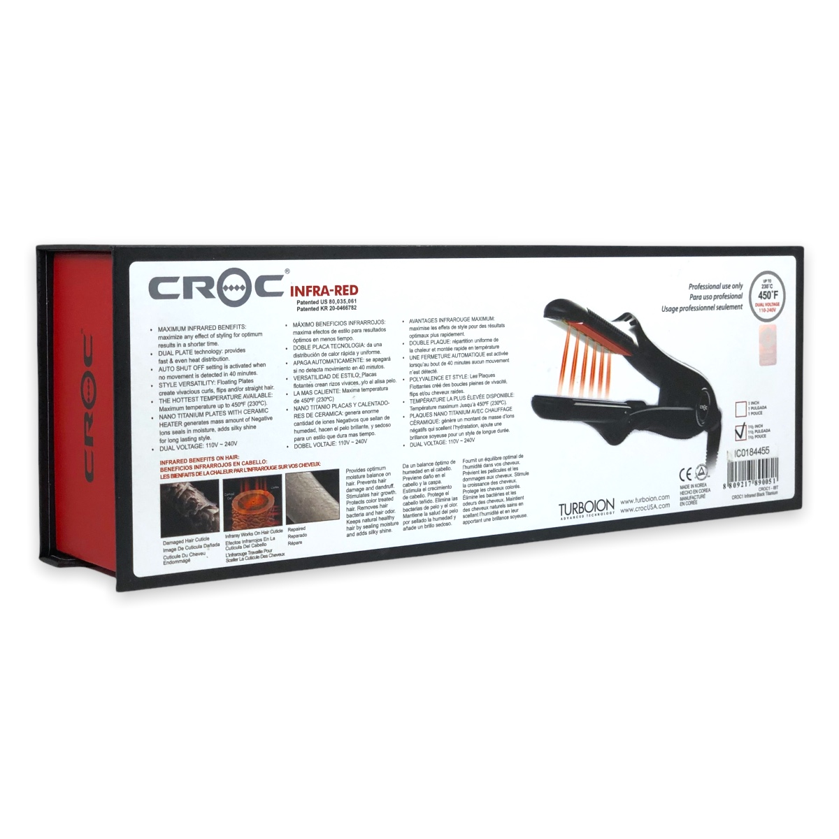 Plancha Croc Infrared Profesional Placas Nanotitanio Negra