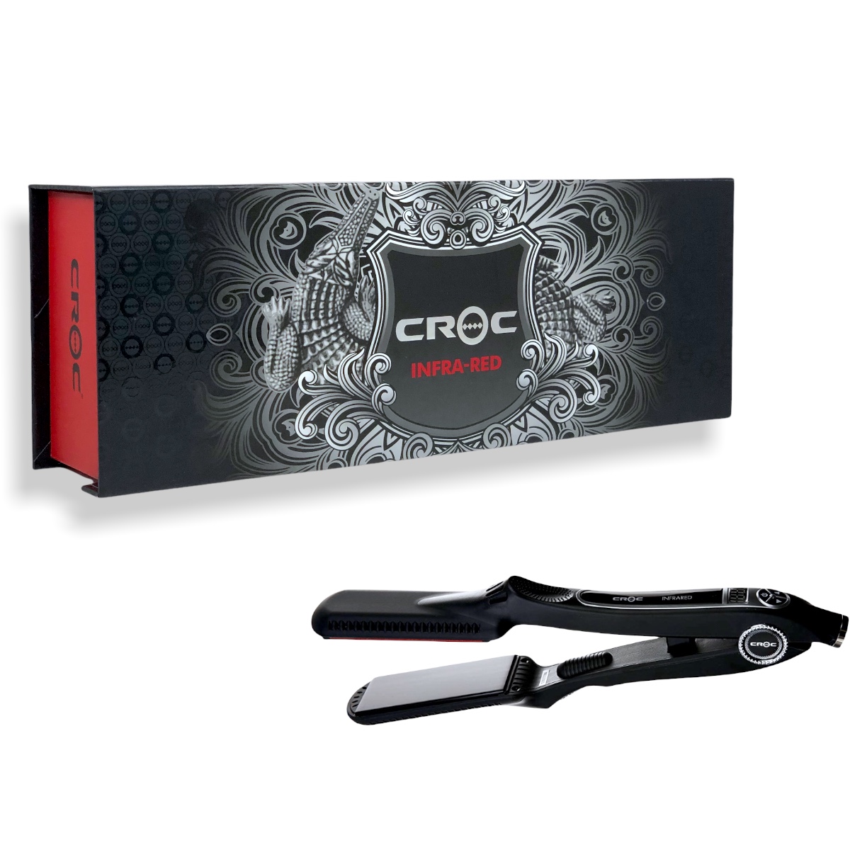 Plancha Croc Infrared Profesional Placas Nanotitanio Negra