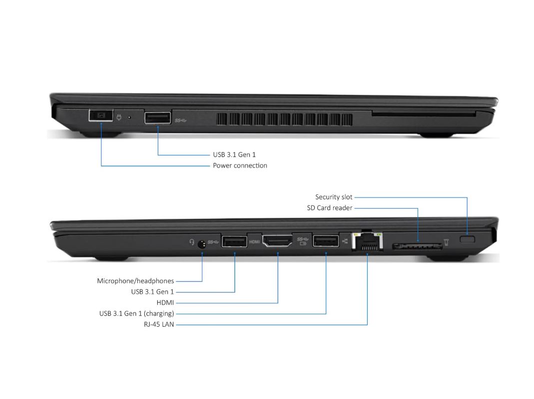 Laptop Lenovo Thinkpad T470p Core i7-7700HQ 2.5GHz, 8Gb Ram, 1Tb DD. Pantalla No Touch. Grado A. Reacondicionado