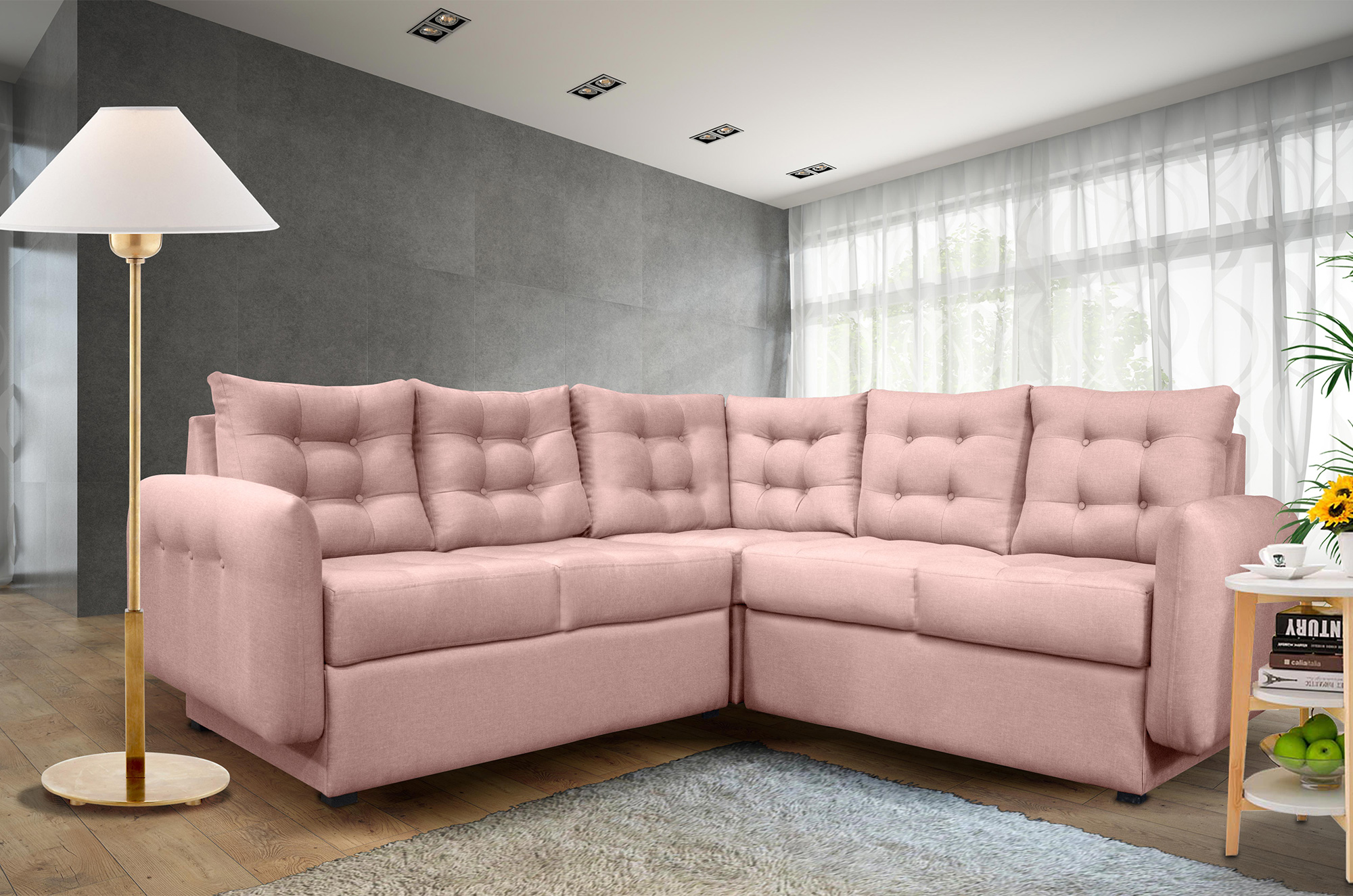 Astori Sala Esquinera Modular 3 Piezas Lino Palo de Rosa. El envío cubre un 80% de Territorio Nacional