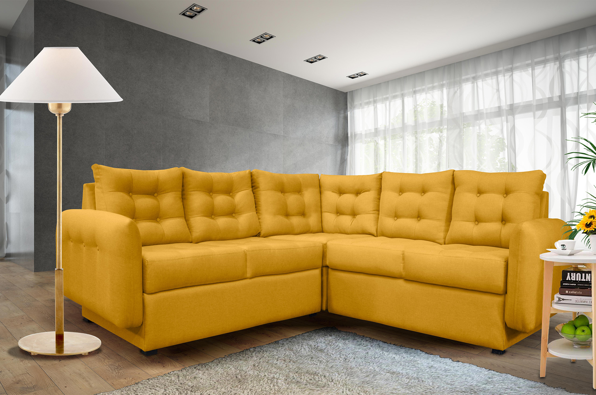 Astori Sala Esquinera Modular 3 Piezas Lino Mostaza. El envío cubre un 80% de Territorio Nacional