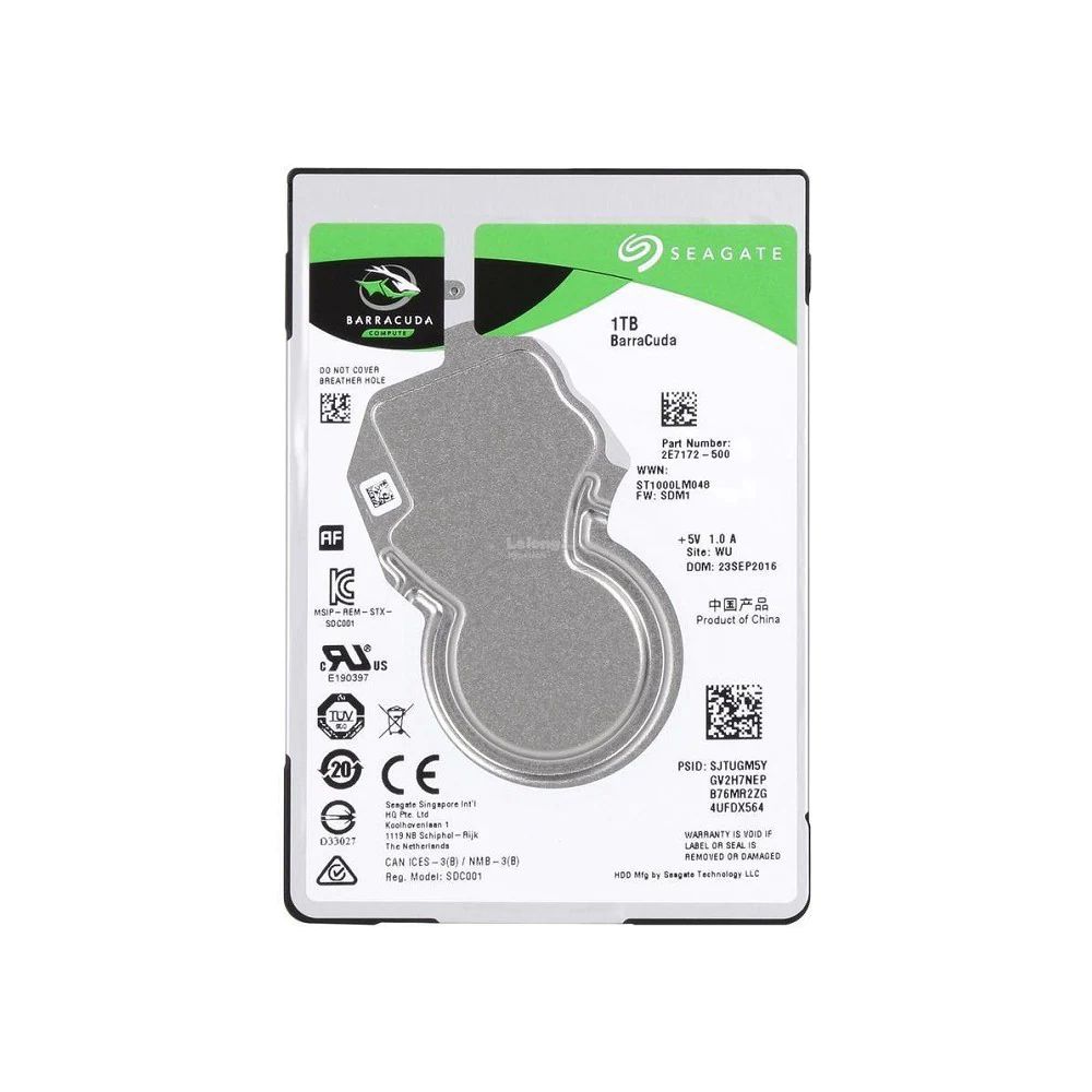 Disco Duro para Laptop Seagate Barracuda 2.5'', 1TB, SATA III