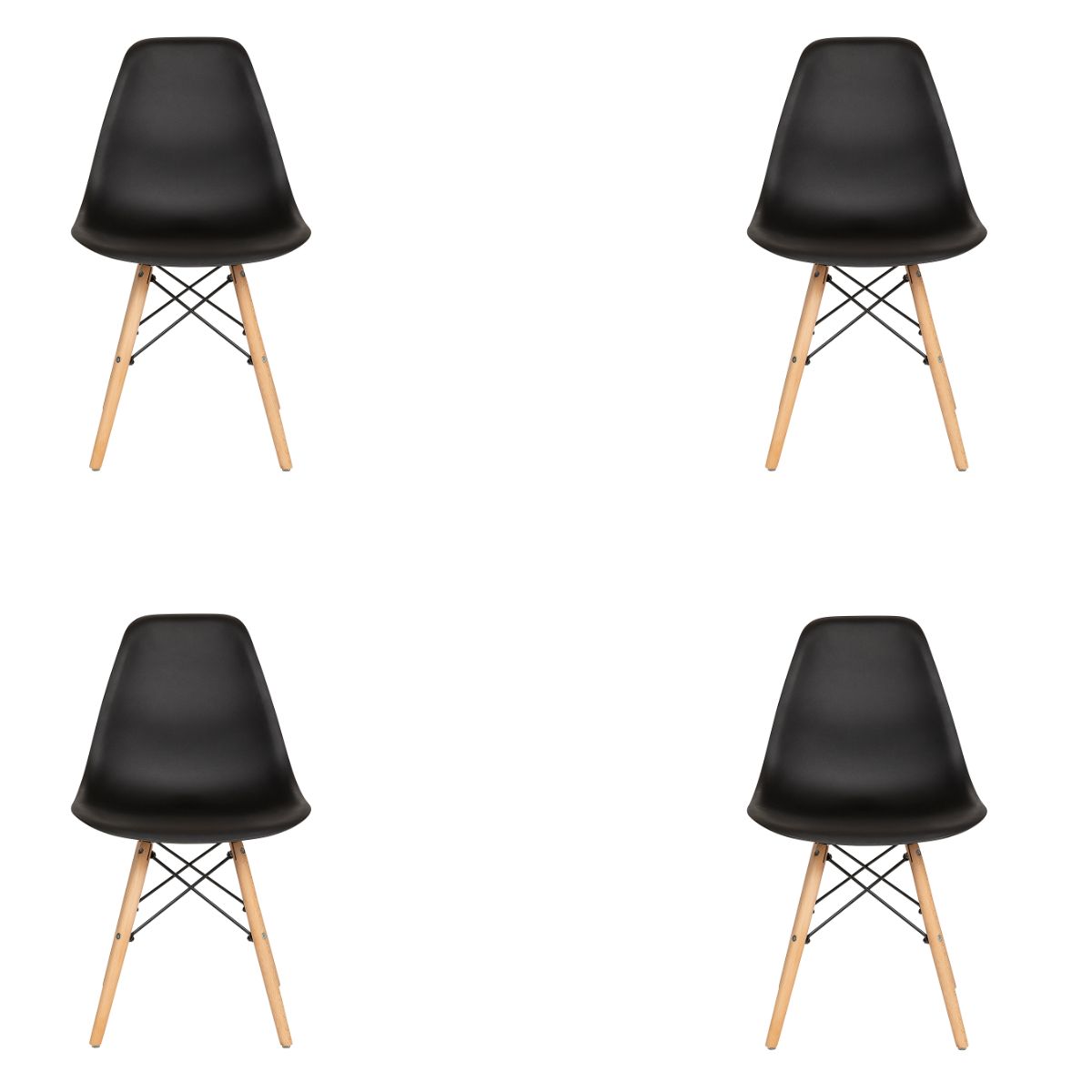 SET DE 4 SILLAS LUCA ESTILO EAMES (NEGRO)