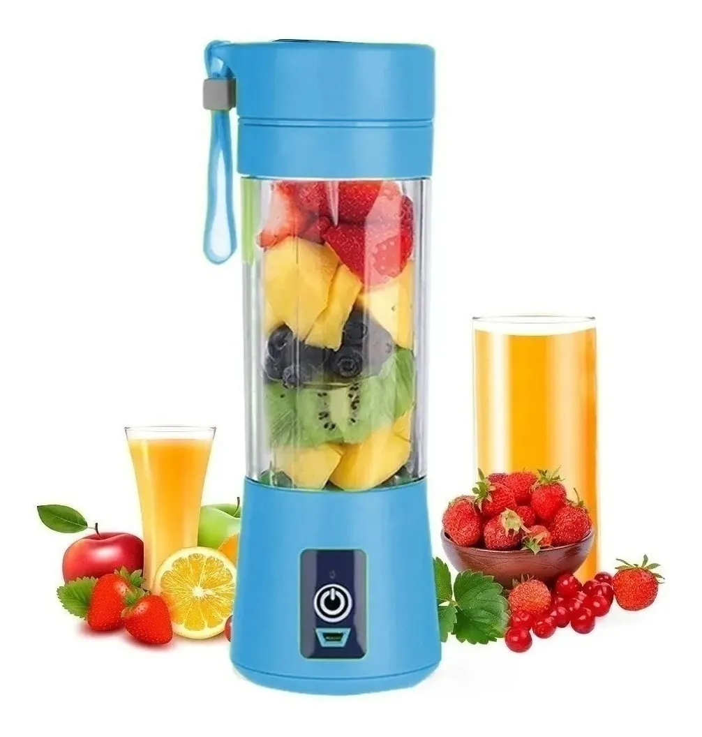 Mini Licuadora para Jugos con Vaso Portatil Carga Usb 4 Potentes Aspas y Capacidad de 380 mililitros / Master / MH-MBLENDER