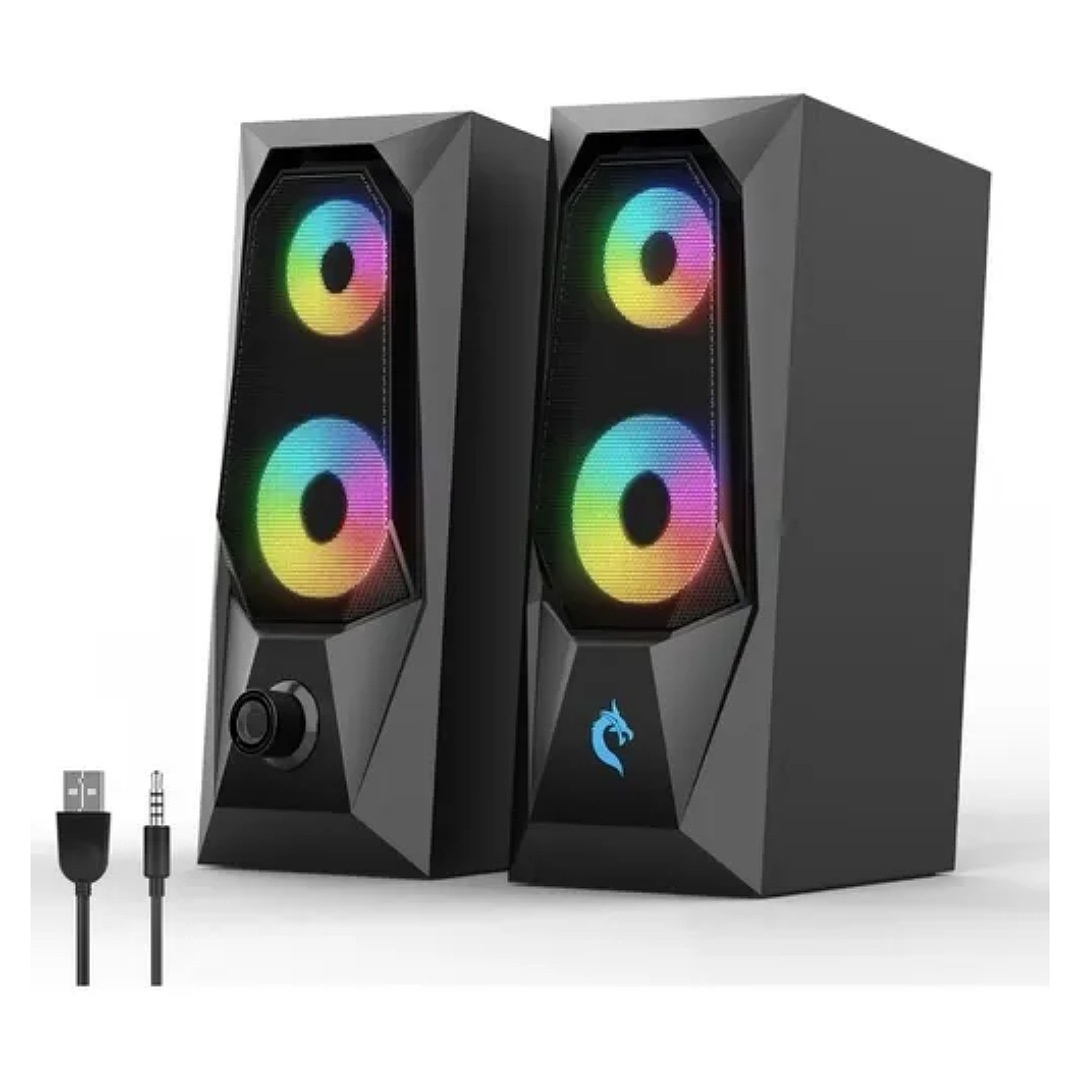 Bocina Para Usb K7 Altavoces De Pc Con Luz Led Cambio De Rgb