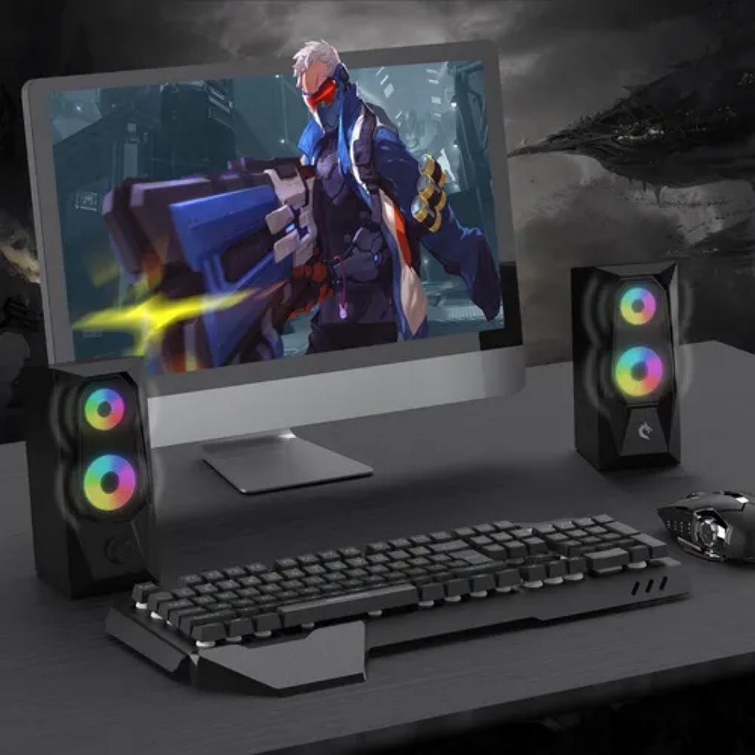 Bocina Para Usb K7 Altavoces De Pc Con Luz Led Cambio De Rgb