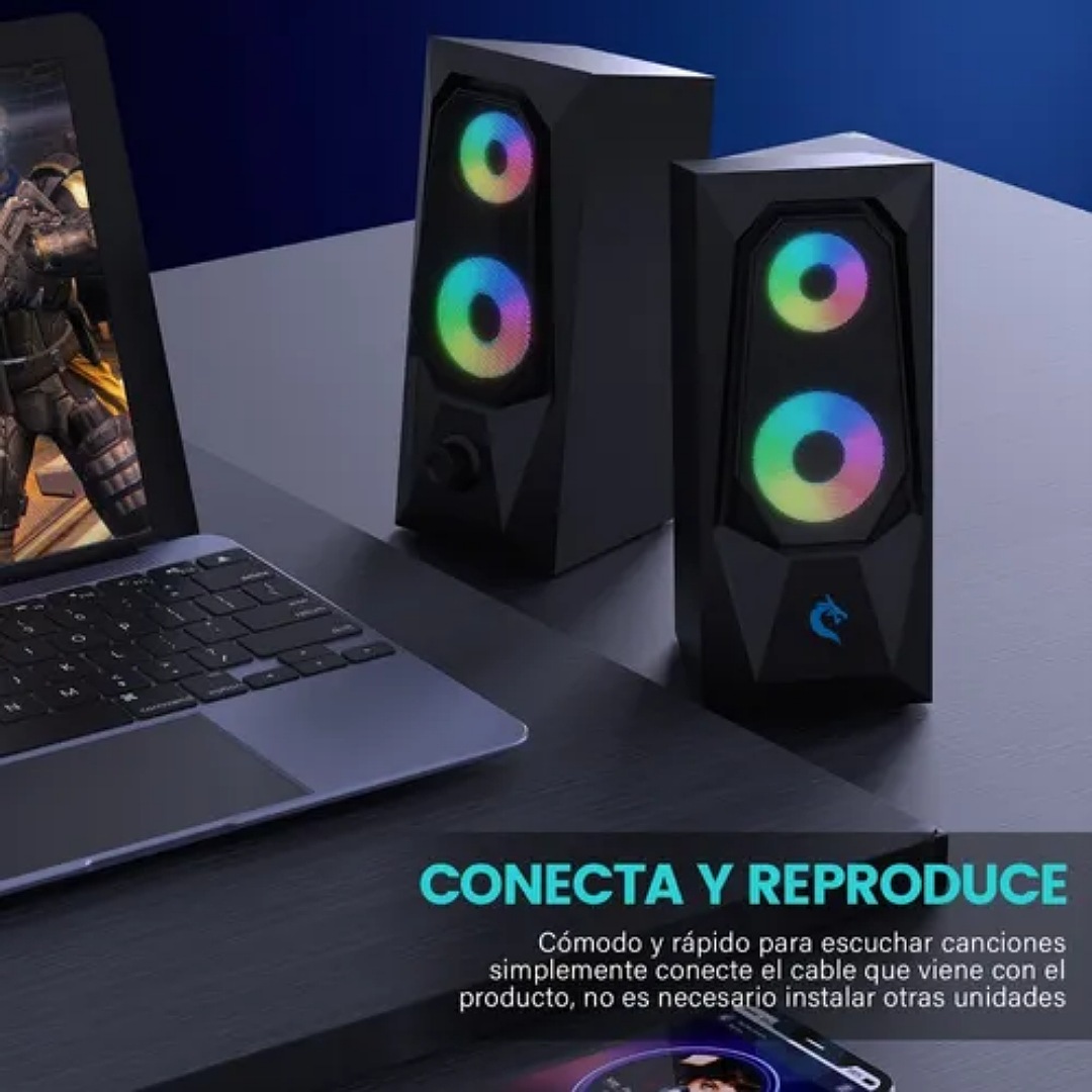 Bocina Para Usb K7 Altavoces De Pc Con Luz Led Cambio De Rgb