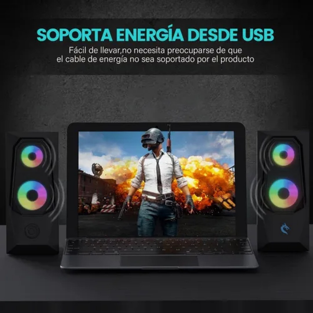 Bocina Para Usb K7 Altavoces De Pc Con Luz Led Cambio De Rgb