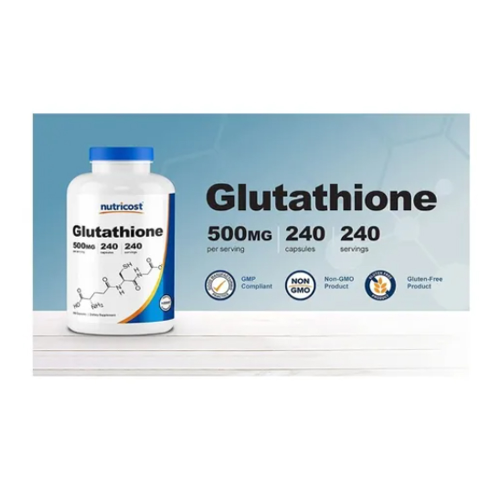  L Glutation 500mg Nutricost 240 capsulas Antioxidante 