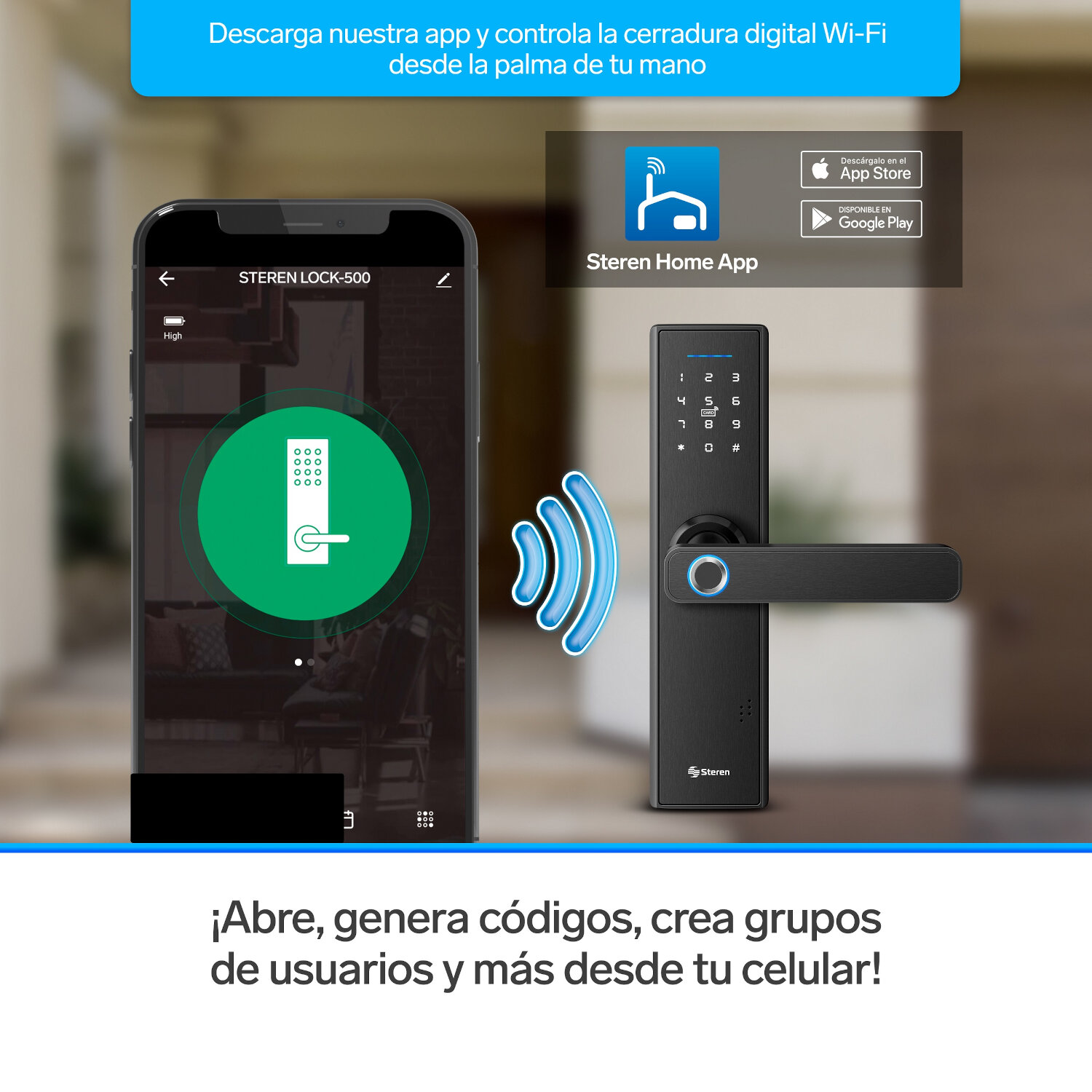 Cerradura digital Wi-Fi* de seguridad Lock-500