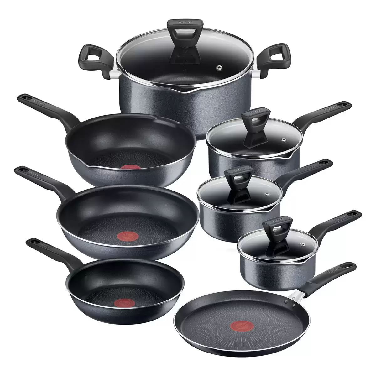 Batería de Cocina de 12 piezas De Titanio T-Fal 668736 CST