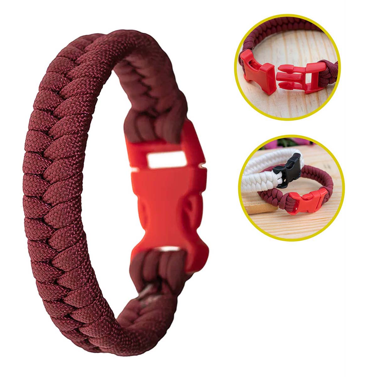 Pulsera para Hombre Tejida en  Paracord Modelo  Cola de Pez,REGALO EXTRA UN 2 X 1