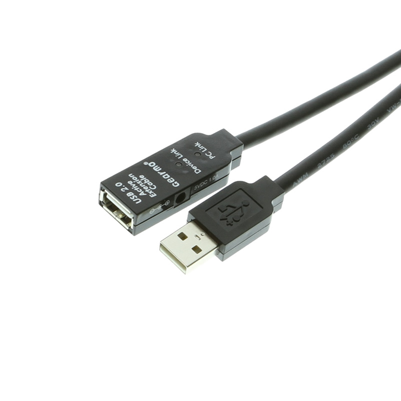 Cable USB 2.0 de Extensión Alargador Activo de 5 metros - Macho a Hembra