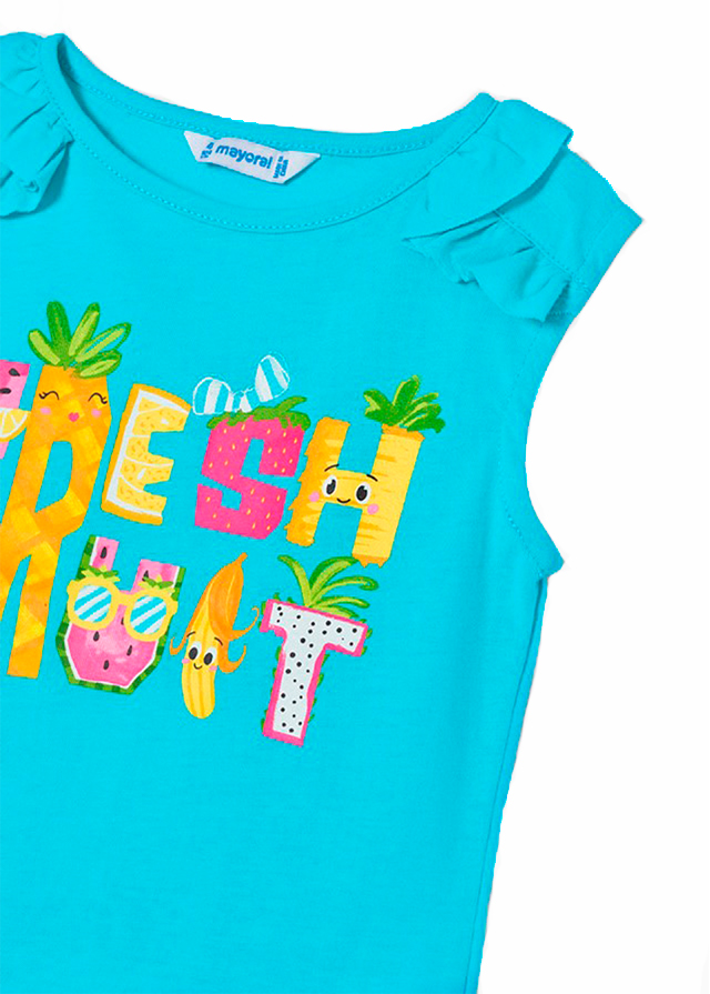Conjunto camiseta y short rayas marca Mayoral para niña 