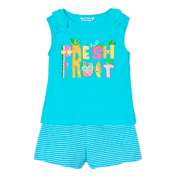 Conjunto camiseta y short rayas marca Mayoral para niña 