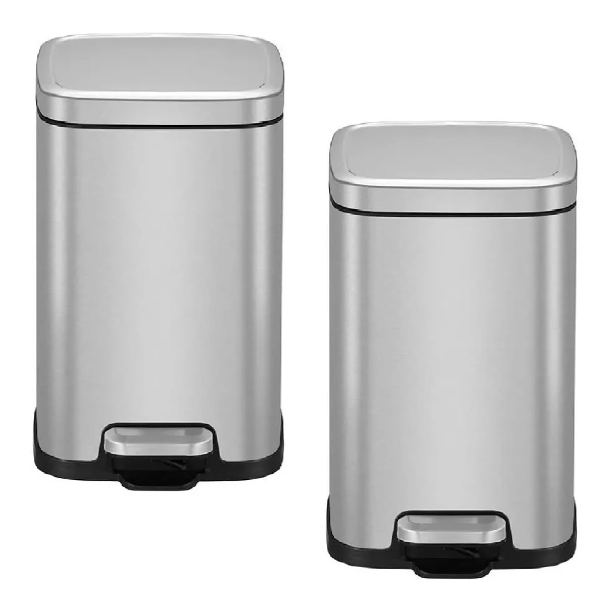 Kit de 2 Botes de Basura de Acero Inoxidable Eko 1510124 CST
