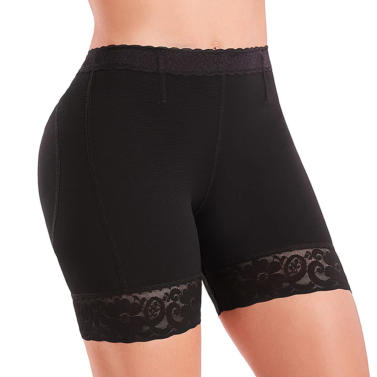 Panty Faja Short Levanta Pompas con Control Abdominal y Moldeadora, Faja Colombiana Short levanta glúteos, realce natural. Elástico en cintura con varillas en la parte delantera.