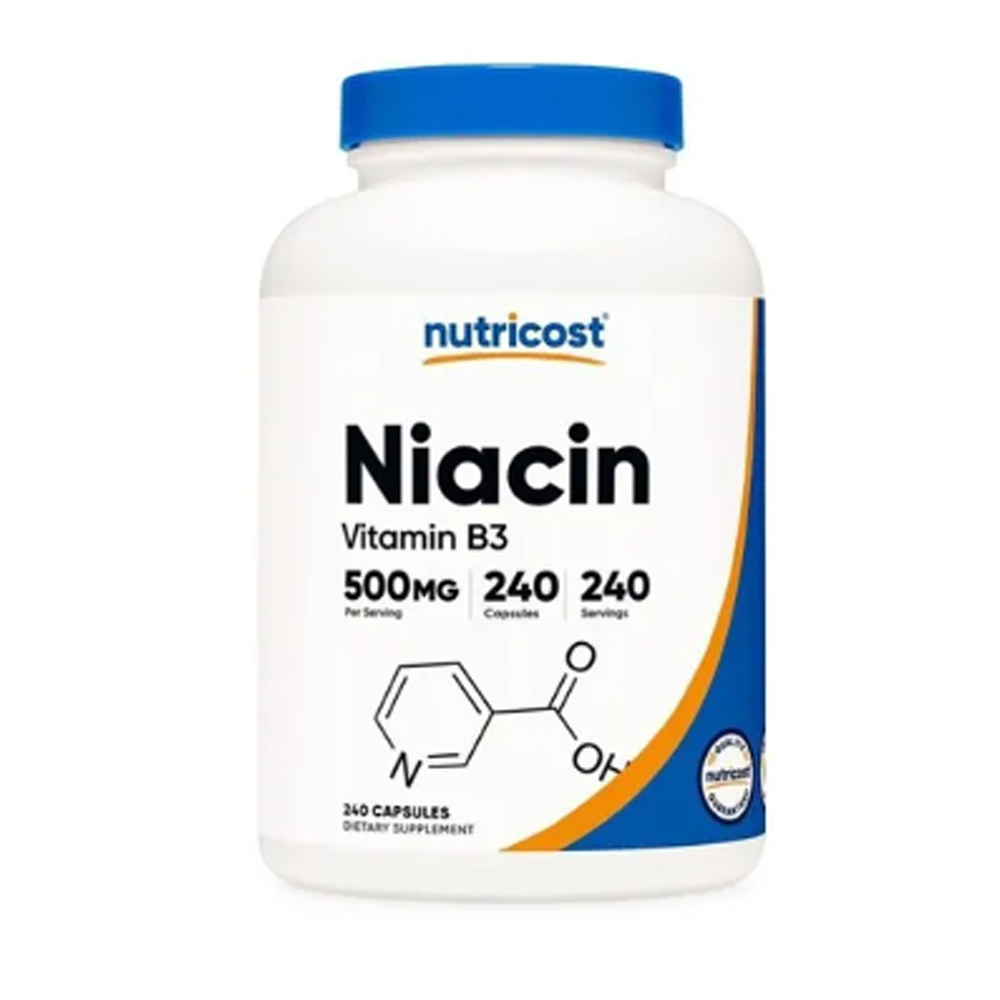 Niacin 500mg Nutricost 240 capsulas Niancina Vitamina B3