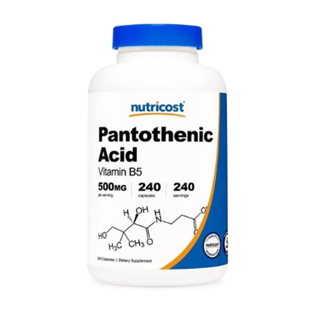 Vitamina B5 500mg Nutricost Acido Pantotenico 240 capsulas Vitaminas 