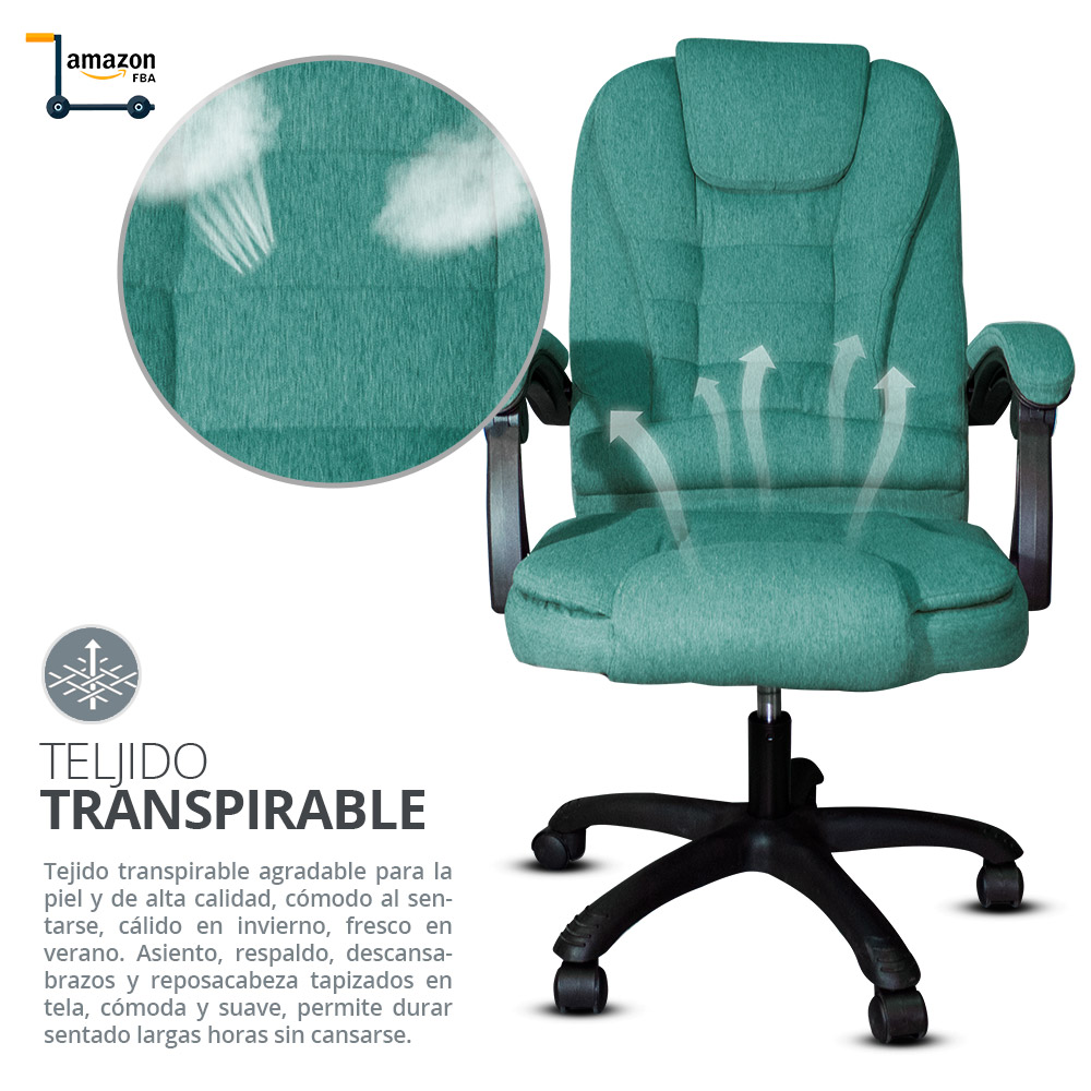 Silla Ejecutiva Escritorio Oficina Ergonomica Ajustable Altura De Lujo Verde
