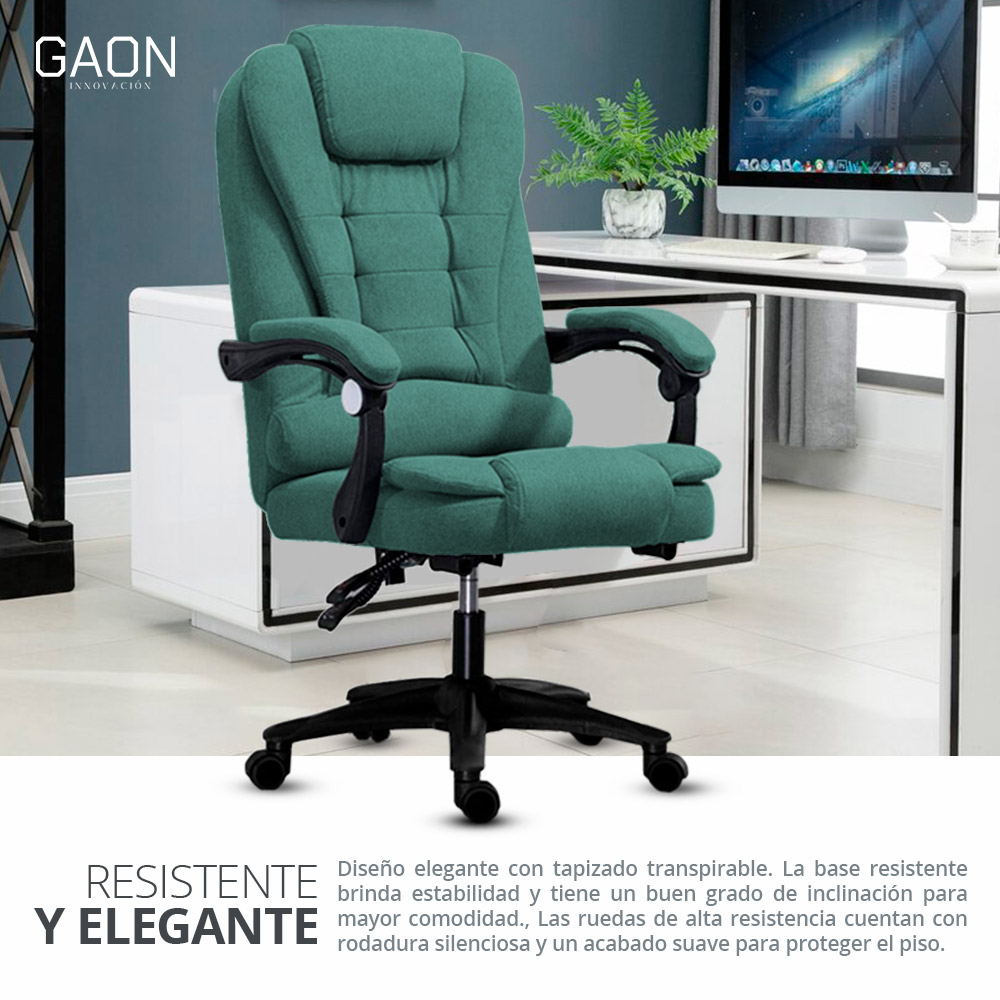 Silla Ejecutiva Escritorio Oficina Ergonomica Ajustable Altura De Lujo Verde