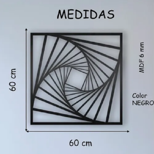 Cuadro Decorativo Cuadrado 3D MDF 6MM 