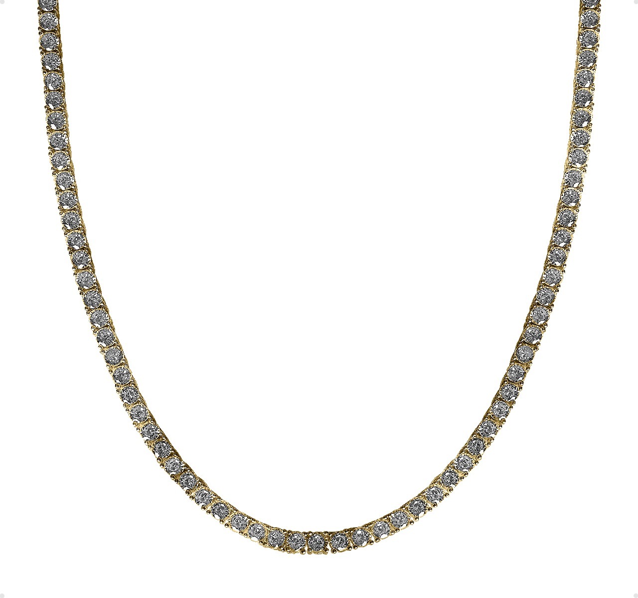 Cadena Tenis Plata Ley 925 65cm - 4mm Italiana + Estuche.