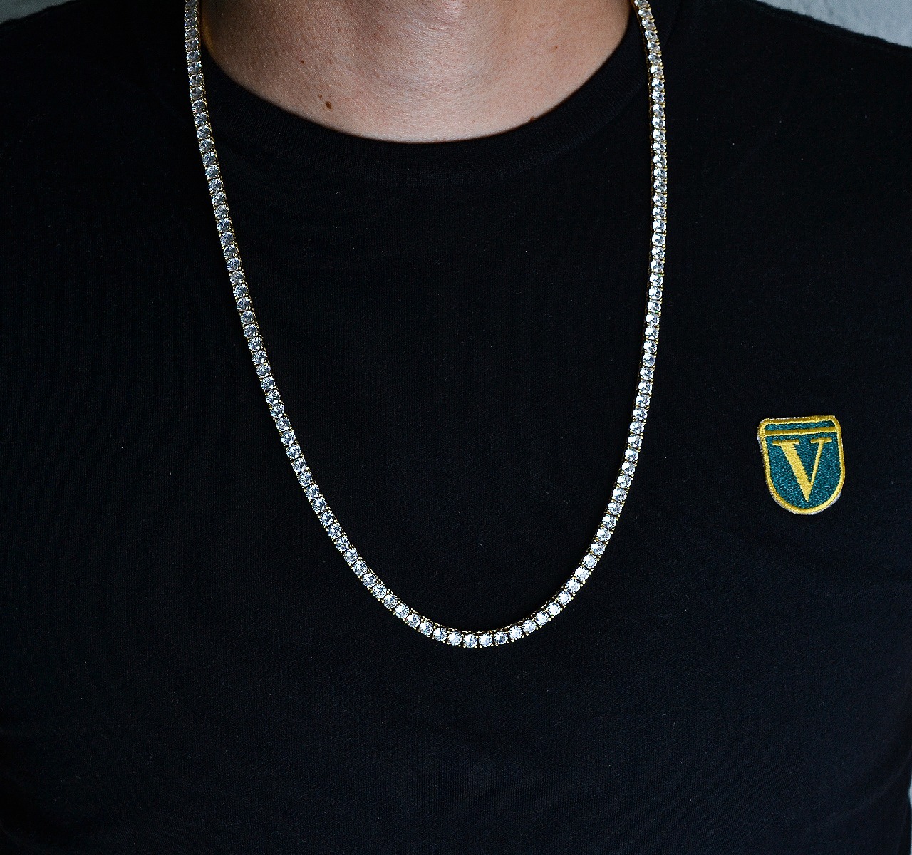 Cadena Tenis Plata Ley 925 65cm - 4mm Italiana + Estuche.