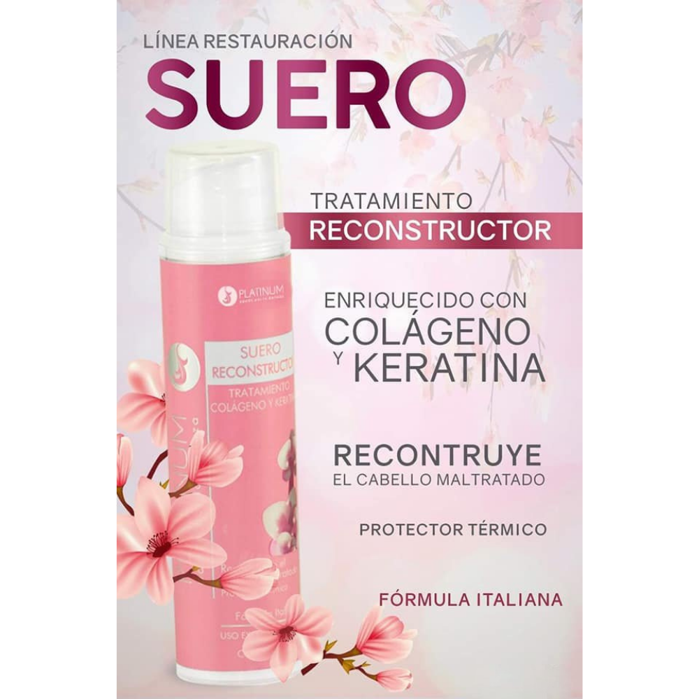 Tratamiento Platinum Suero Reconstructor Colágeno Keratina