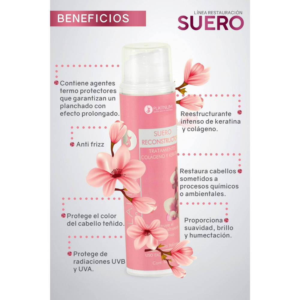 Tratamiento Platinum Suero Reconstructor Colágeno Keratina