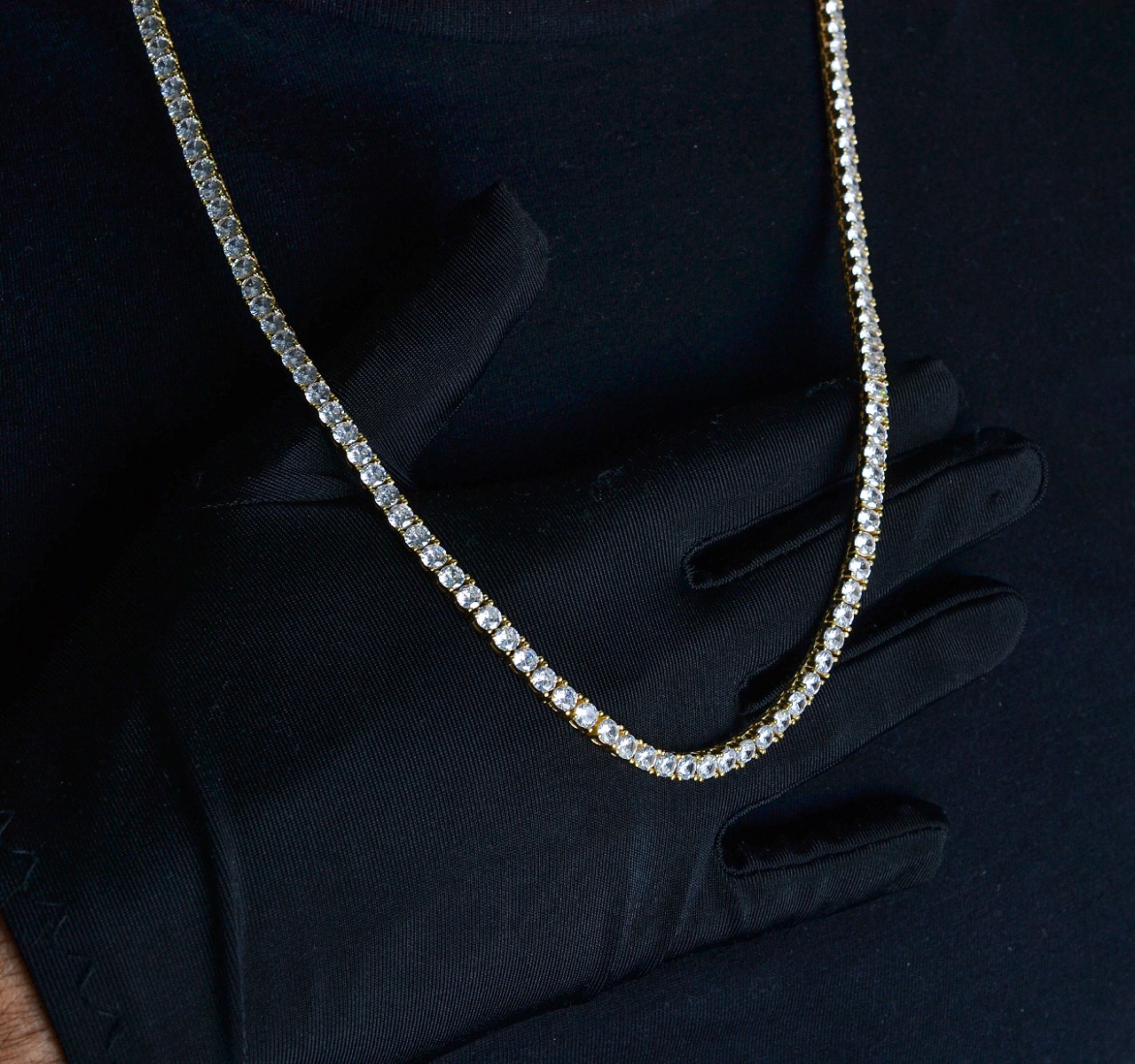 Cadena Tenis Plata Ley 925 65cm - 4mm Italiana + Estuche.