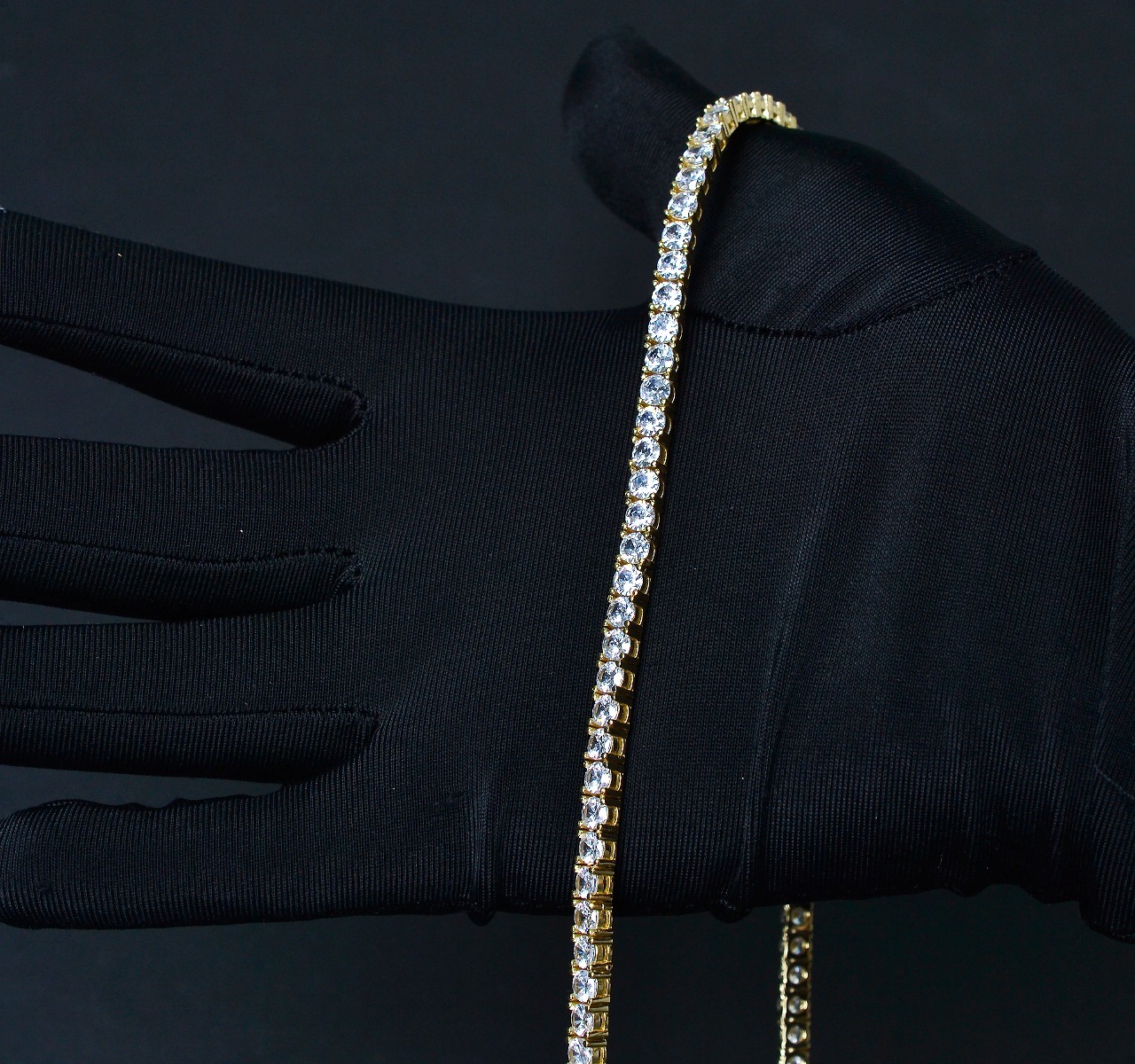 Cadena Tenis Plata Ley 925 65cm - 4mm Italiana + Estuche.