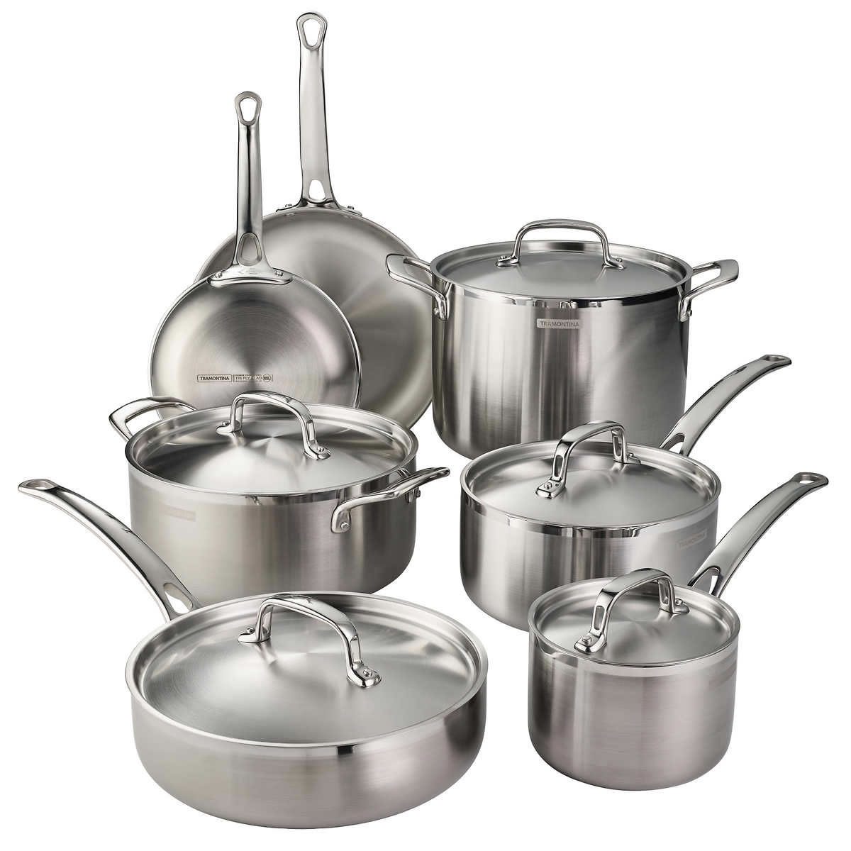 Set Ollas Bateria Cocina 5 Piezas Tramontina Sicilia Gris