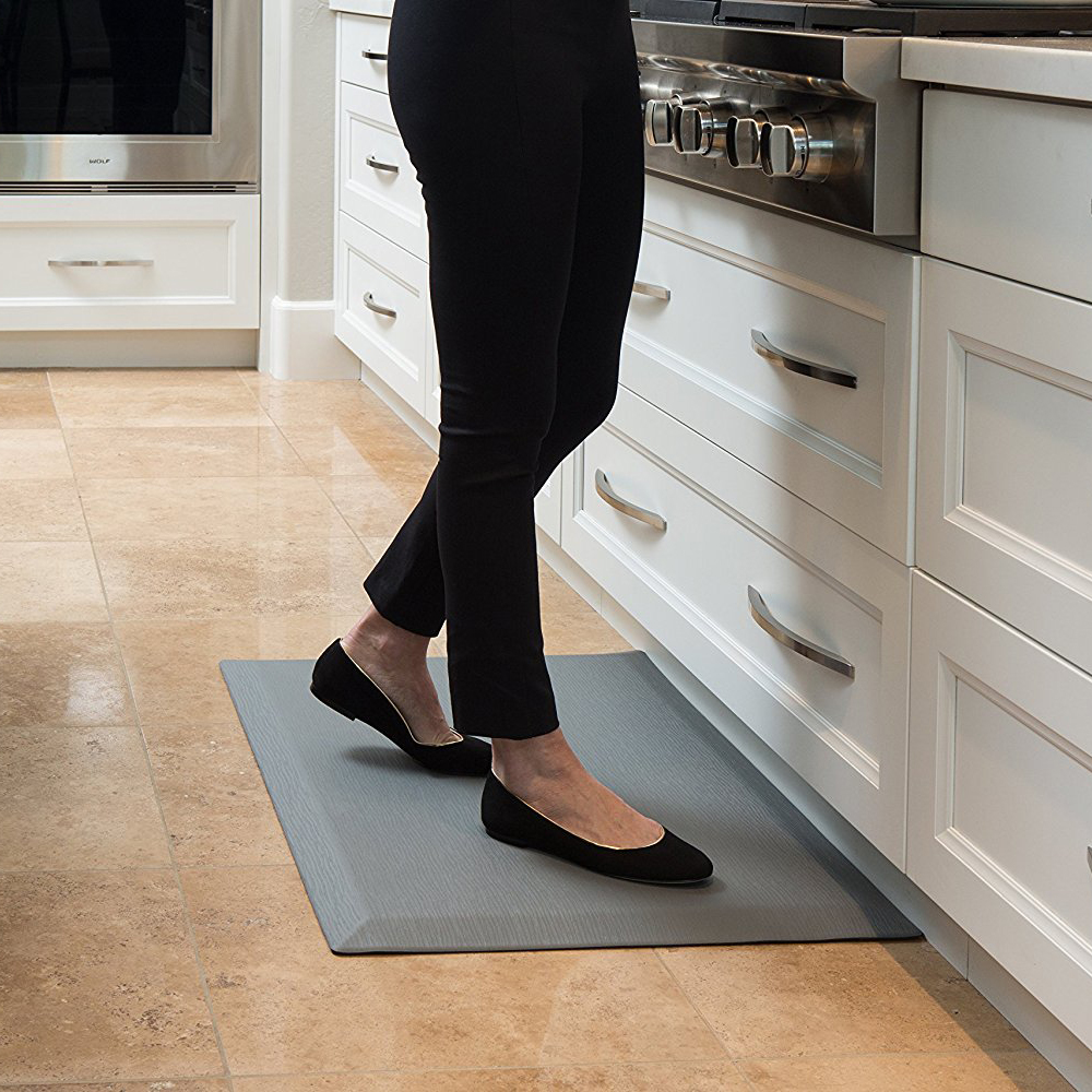 Tapete Anti Fatiga Descanso Cocina Cajeros Estilistas 44x70 Liso Gris