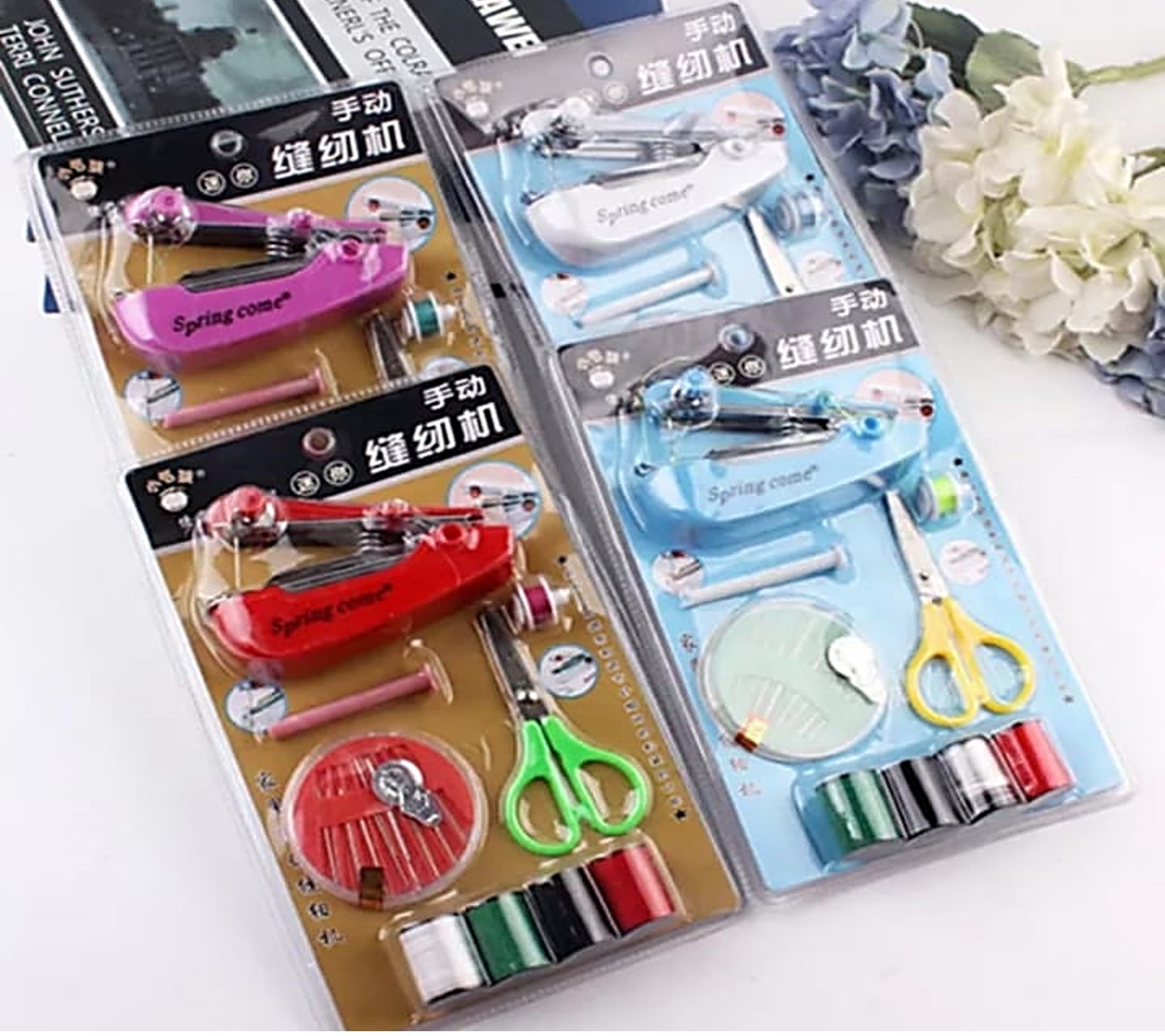 Mini Maquina De Coser Portatil Kit De Costura Bolsillo Hogar