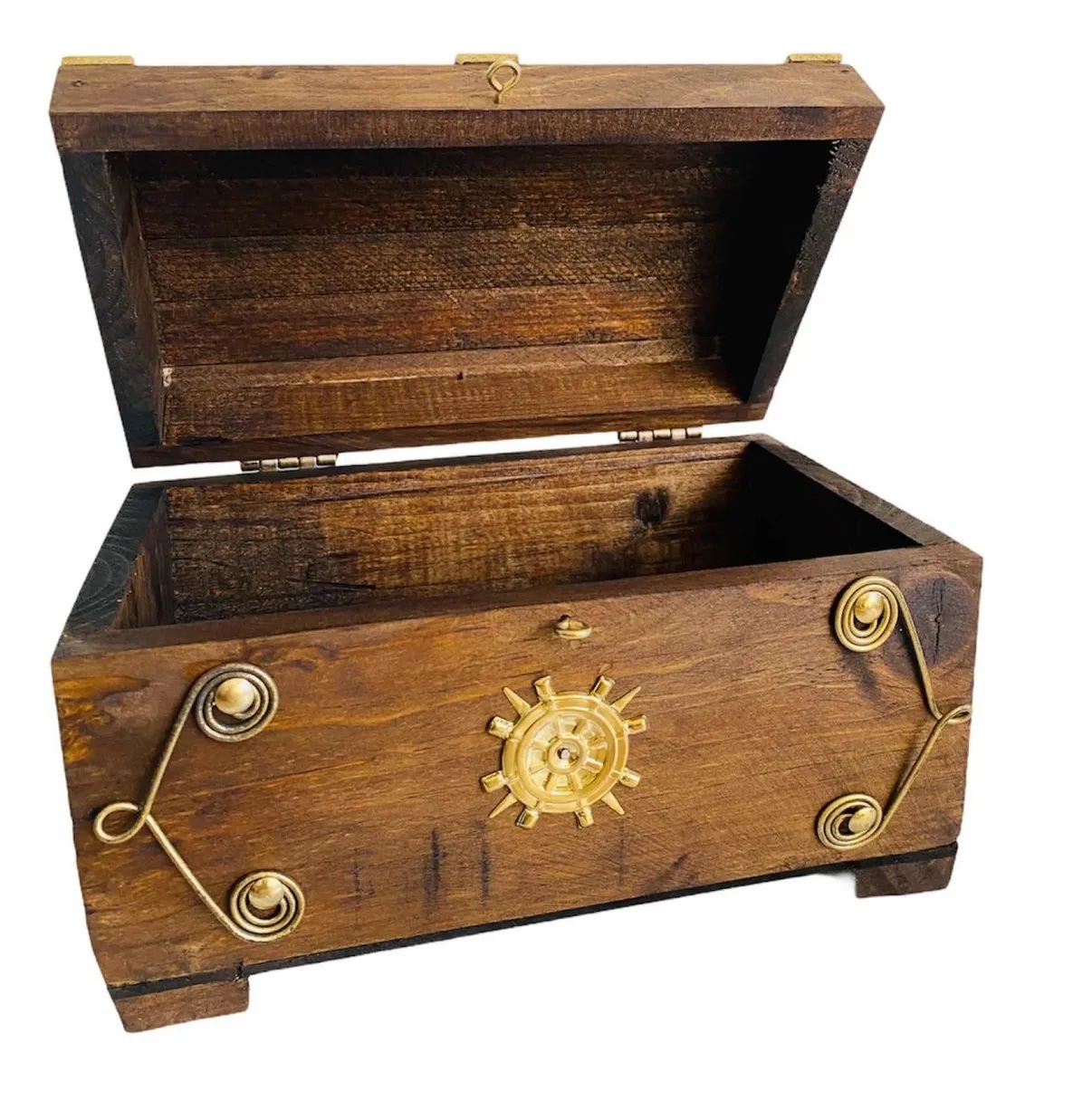 Cofre Baúl Alhajero Rustico De Madera Piratas