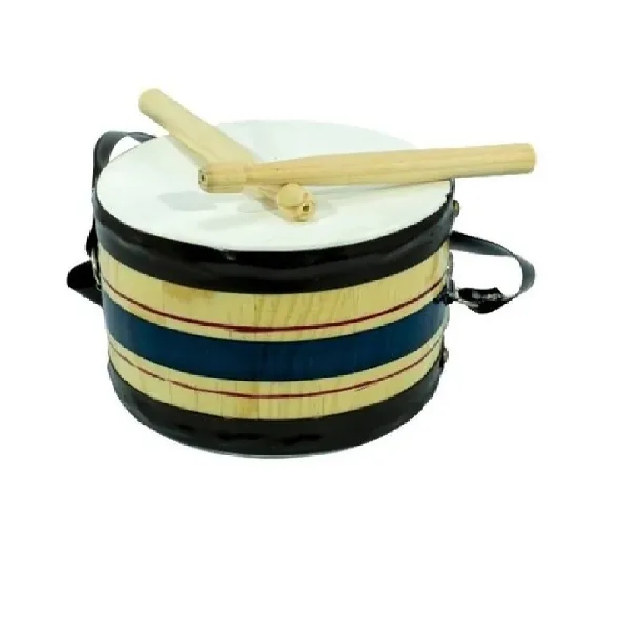 Tambora De Madera Fina Con Baquetas. Instrumento Musical