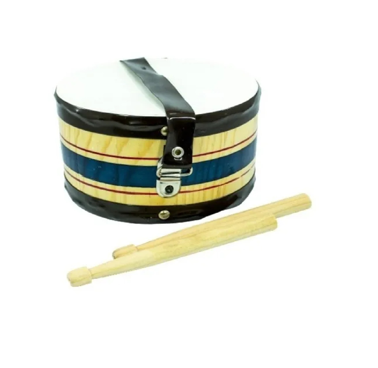 Tambora De Madera Fina Con Baquetas. Instrumento Musical