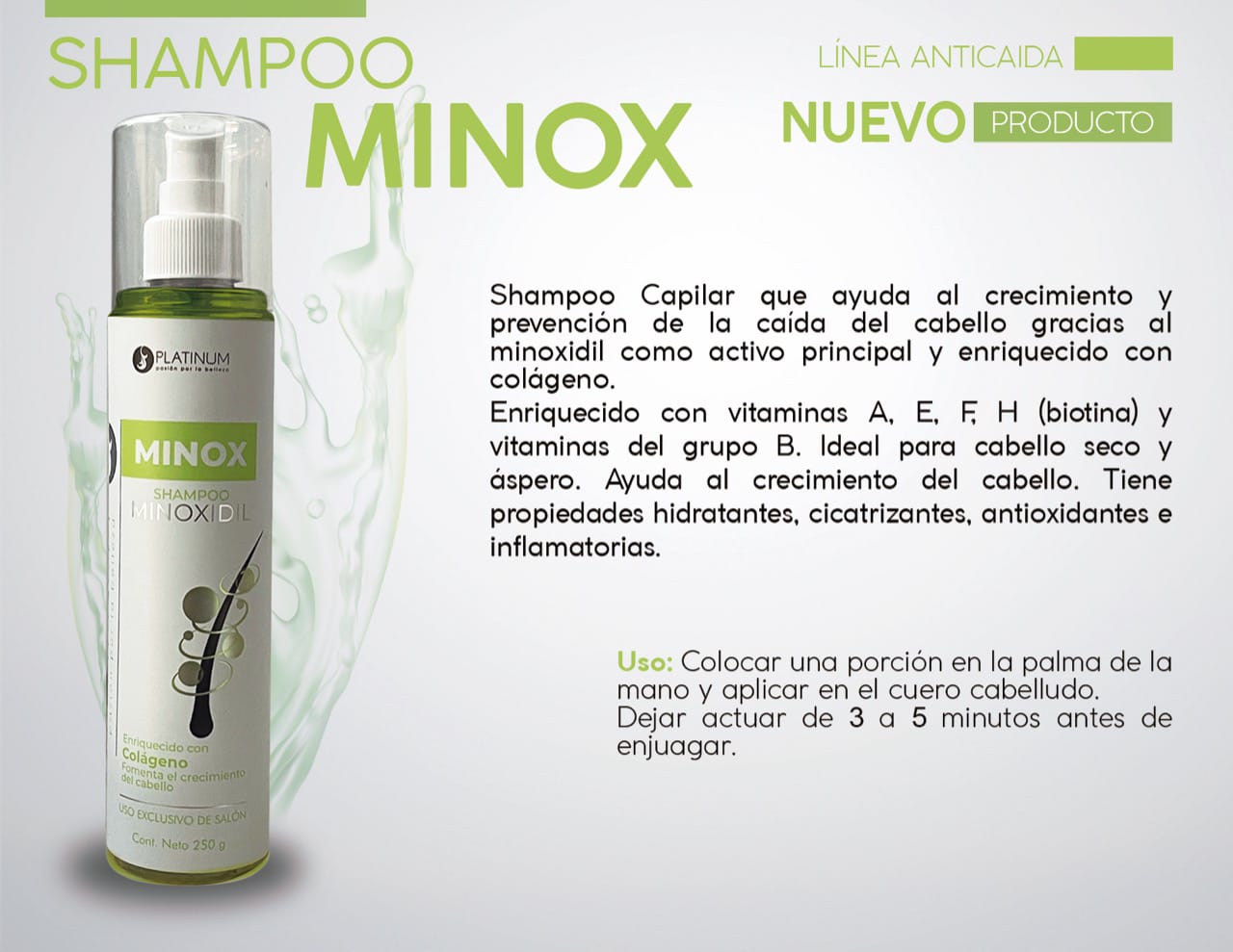 Shampoo Platinum Fomenta El Crecimiento Capilar Con Colageno